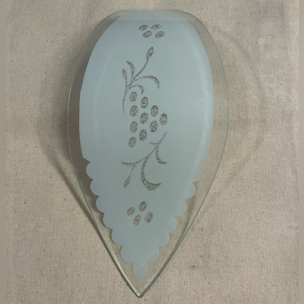 2 Vintage Lotus Lamp Glass Petal Replacement – Frosted White/Blue w/ Clear Edge - Picture 2 of 2